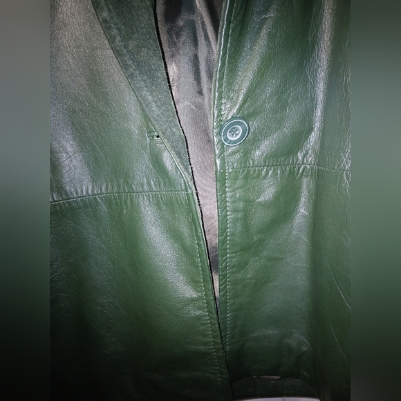 Womens Vntage Tarazzia International Green Leather /Seude Leather Jacket. SIZE M - Picture 7 of 9
